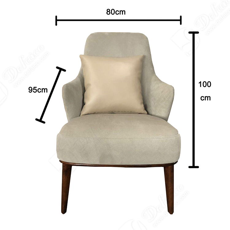 Wing Single Lounge Wood Leg Wing Solid Wood Leg Chair for Living Room