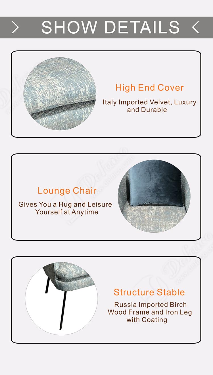 Tweed Metal Legs Accent Modern Semi-attached Seat Cushion Fabric Armchair