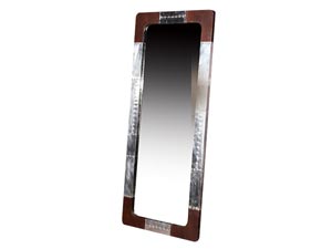 Wood and Metal Frame Vintage Rectangular Mirror