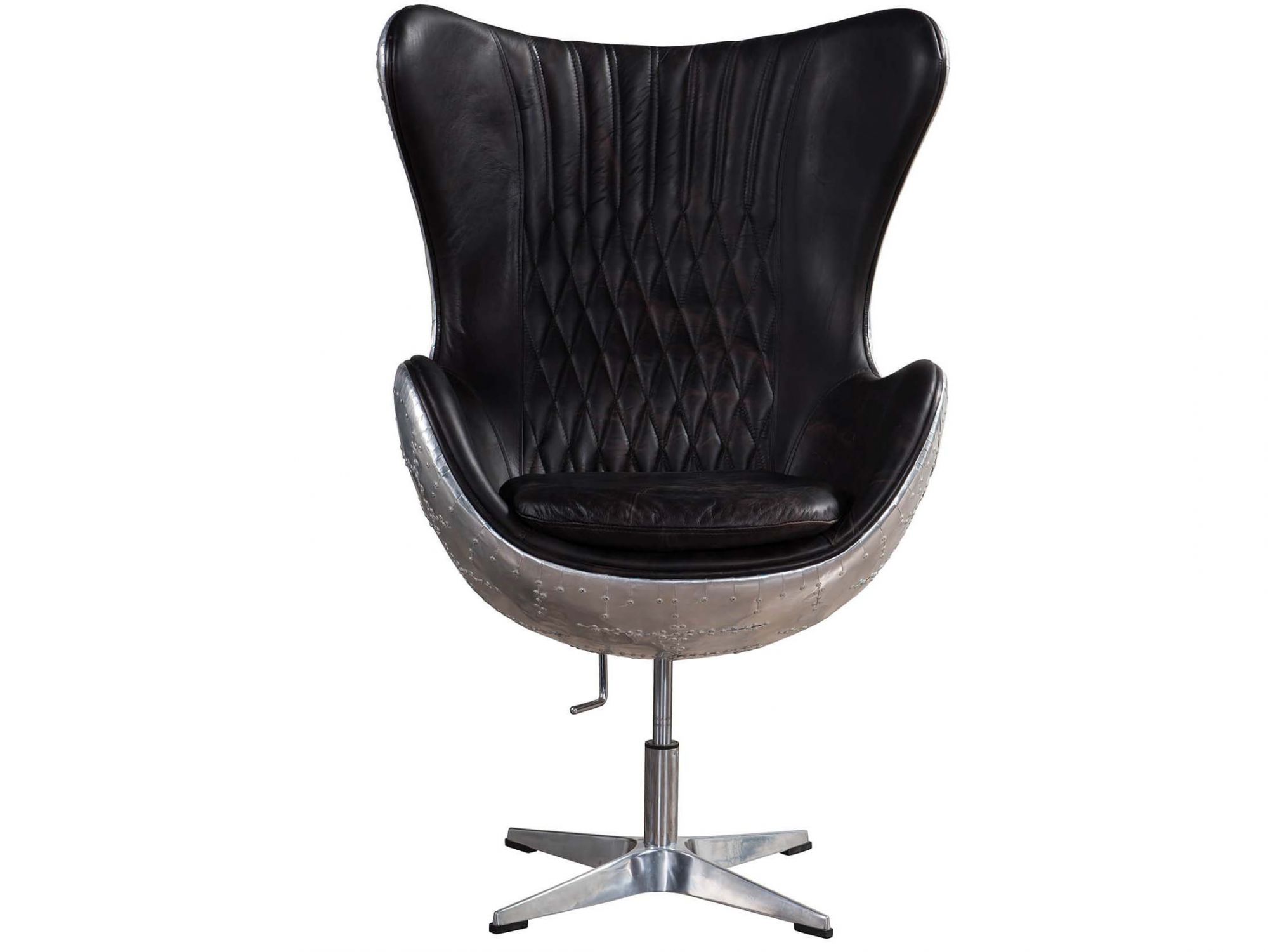 Aviator Black Vintage Leather Egg Chair