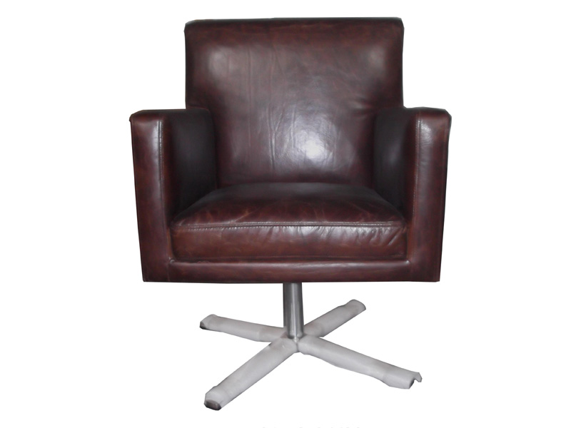 Top Grain Cow Leather 360 Swivel Office Chair