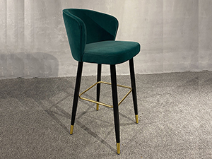  Luxury Fabric Golden Frame Stainless Steel Bar Stools Chair