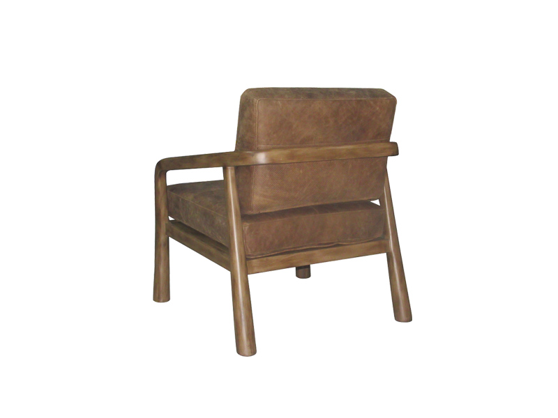 Oak Wood Dining Chair Retro Vintage Leather Seat Use In Kitchen Lobby Coffee Shop