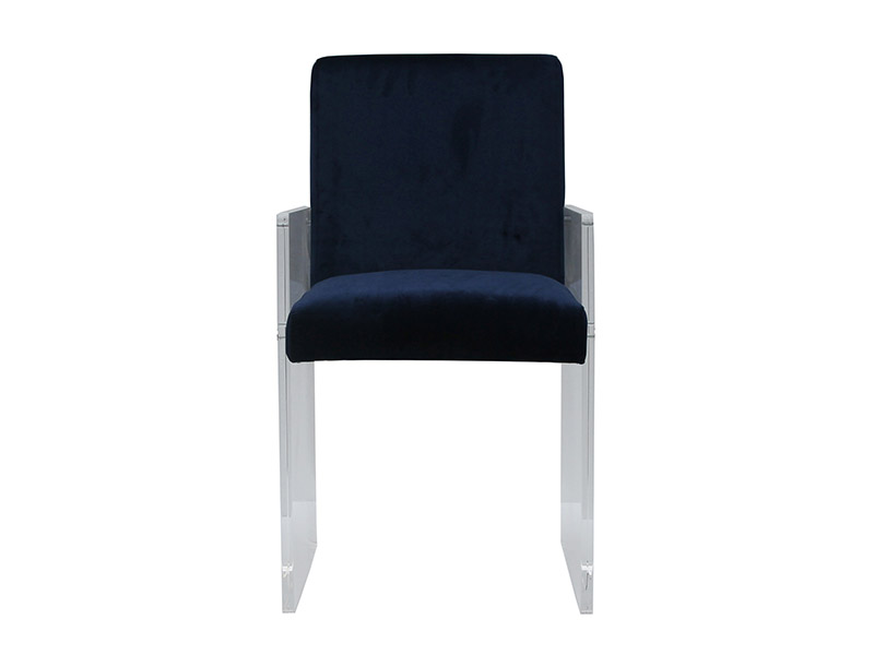 Luxury Modern Acrylic Chair with Velvet Cushion