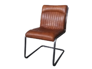 Industrial Tubular Base Vintage Leather Office Chair