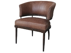 Tubular Chrome Leg Vintage Leather Chair