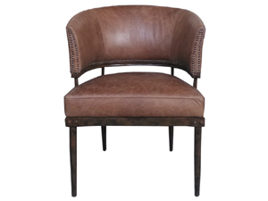 Tubular Chrome Leg Vintage Leather Chair
