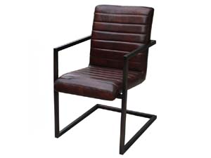 Tubular Frame Industrial Vintage Leather Chair