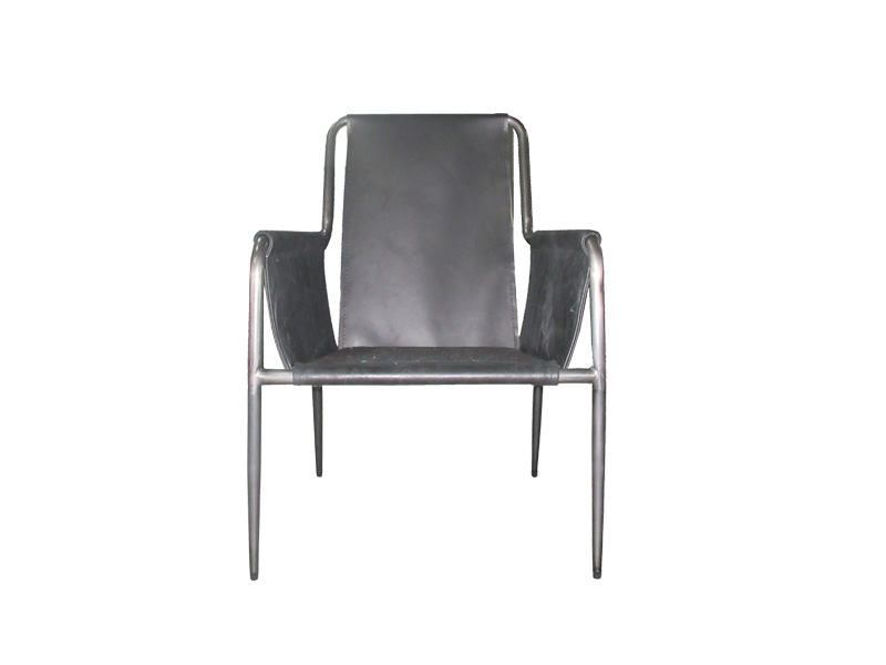 Black Genuine Leather Dining Chair With Cushion 