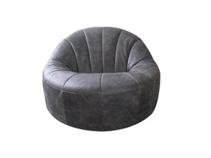 Black Leather Leisure Sofa Chair Soft And Wide Seat For Living Room Balcony Lobby