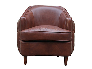 Antique Brown Leather Club Chair