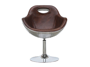 Top Vintage Tan Leather Aviation Bar Chair
