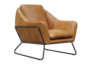 Metal Frame Vintage Leather Living Room Chair