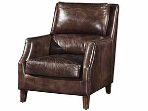 High Back Vintage Leather Armchair
