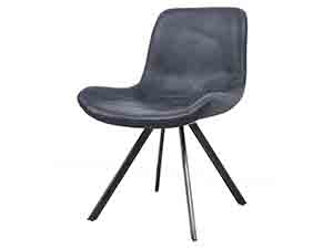 Iron Base Gray Antique Leather Chair
