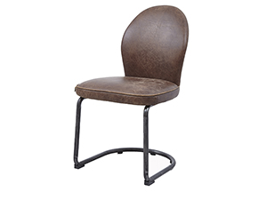 Iron Tubular Base Real Cow Leather Chair