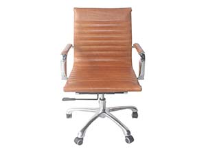 Metal Base Office Leather Chair with Wheels