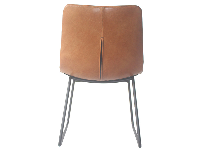 Metal Frame Industrial Vintage Top Grain Leather Chair
