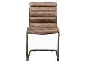 Tubular Base Antique Leather Chair