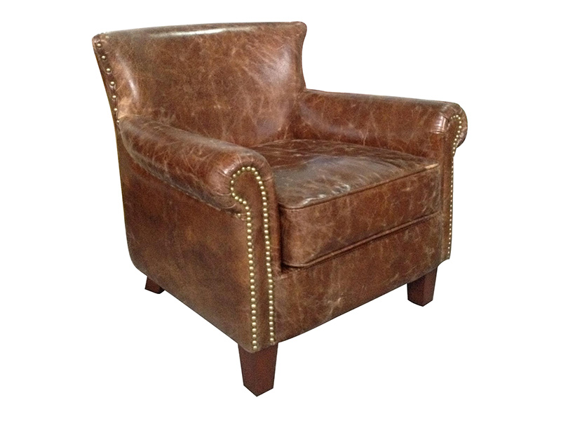 Vintage Old Distressed Leather Armchair
