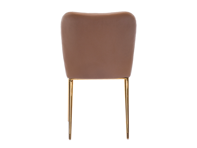 Luxury Brushed Gold Legs Leather Dining Chair