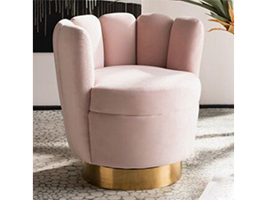 Living Room Petal Shape Stainless Steel Frame Velvet Leisure Chair