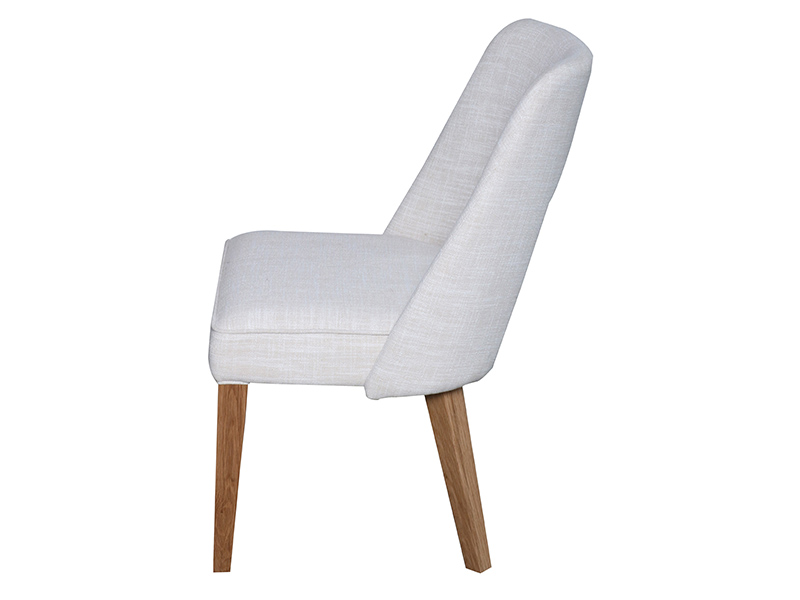 Luxury Oak Wood Leg Fabric Dining Chair