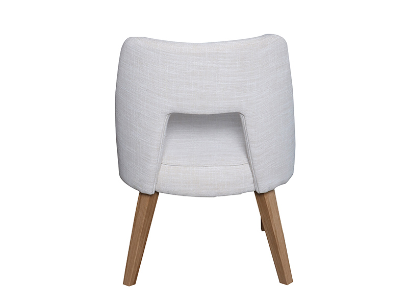 Luxury Oak Wood Leg Fabric Dining Chair