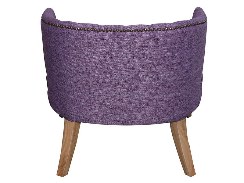 Oak Wood Stain Leg Tub Fabric Armchair