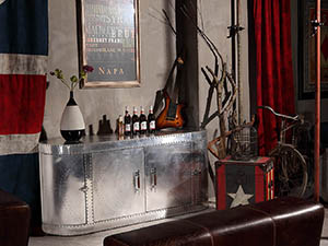 Silver Wine Cabinet