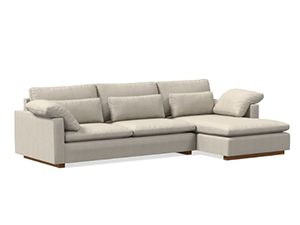 Harmony 2-Piece Chaise Sectional Sofa;Comfortable Hardwood Frame And Fabric Sofa;Modern Living Room Sectional Couch Sofa