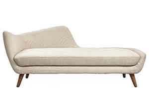 Wood Leg Linen White Fabric Sofa