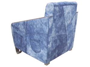 Blue Vintage Jean Fabric Armchair