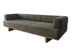 Solid Wood Leg Velvet 3 Seater Sofa