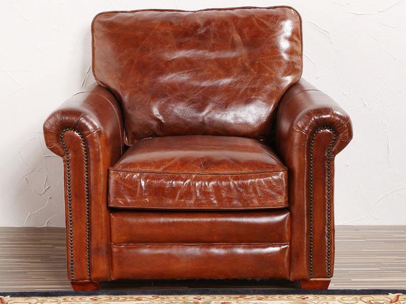 Antique Italian Leather 1S Sofa