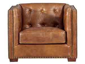 Cigar Tan Leather Sofa Chair
