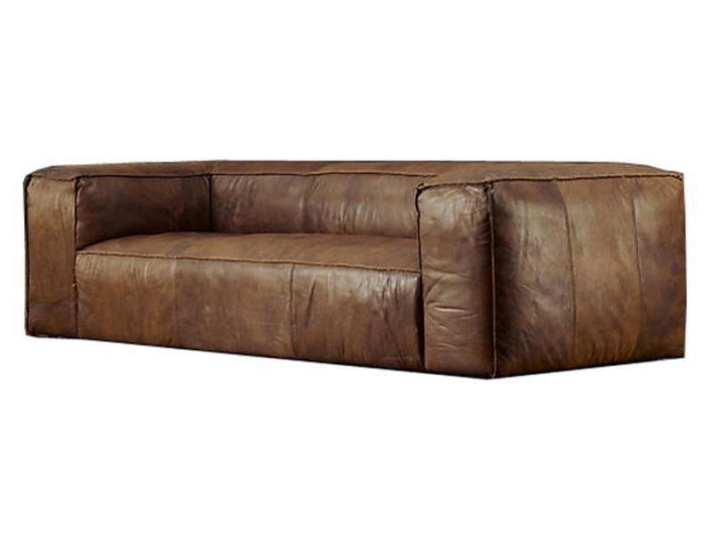 rh leather sofa care