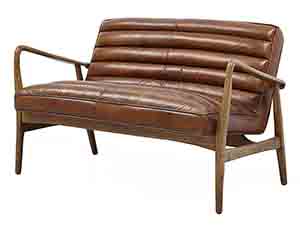 Solid Wood Arm Vintage Leather 2S Sofa