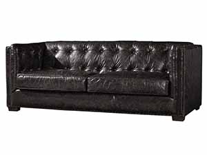 Tufted Back Antique Black 3 Seater Sofa