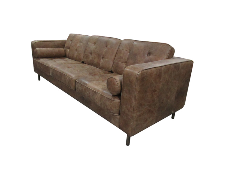 High-End Vintage/Pu Leather Living Room Sofa With Soft Cushion