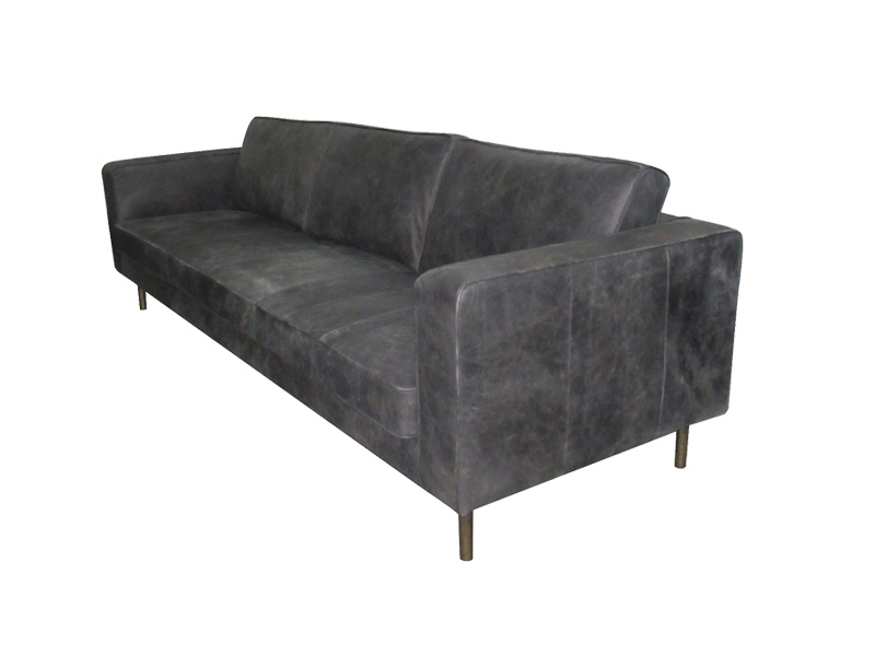 Black Living Room Leather Sofa Material Can Be Customized