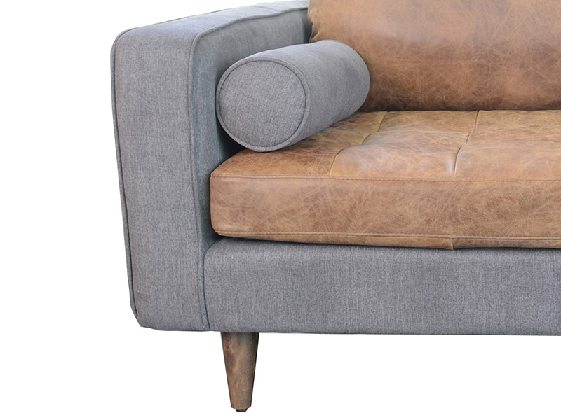 Single Seat Brown Leather  Classic Sofa