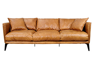 Classic Leather Sofa Brown