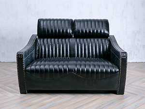 Black Aluminium Leather Sofa