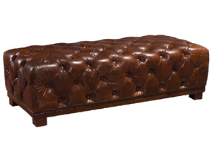 Vintage Leather Tufted Coffee Table
