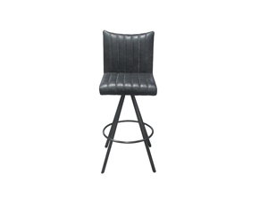 Metal Frame Genuine Leather/Fabric Seat Bar Chair