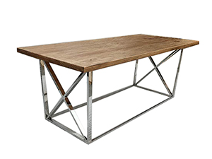 Wooden Top Metal Frame Wooden Coffee Table