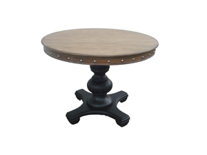 Round Dining Table With Black Creative Quadrangle Leg For Restaurant Lobby
