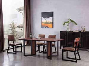 Luxury Rectangle Solid Wooden Dining Table Set