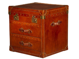 Leather Mayfair Steamer Trunk 2 Drawers
